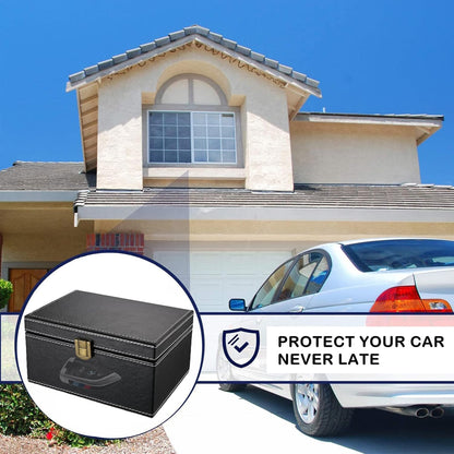 Faraday Box for Car Keys, Faraday Key Fob Protector Box Car Key Signal Blocking Box anti Theft Car Key Box RFID Signal Blocking Box Key Fob Protecter Leather Signal Blocker Box for Car Keys